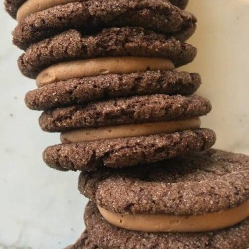 chocolate oreo cookies with chocolate filling