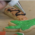 Close up of cookie decorating
