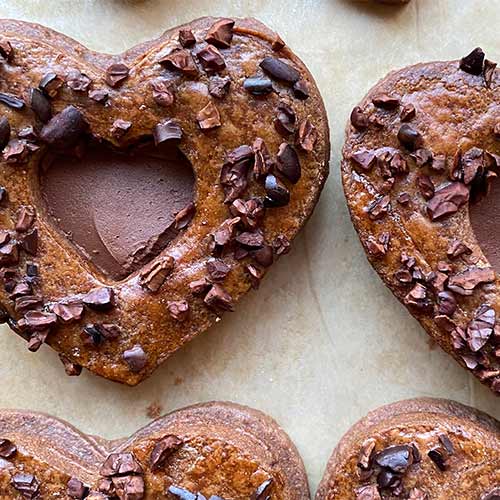 Double Chocolate Sandwich Heart Cookies
