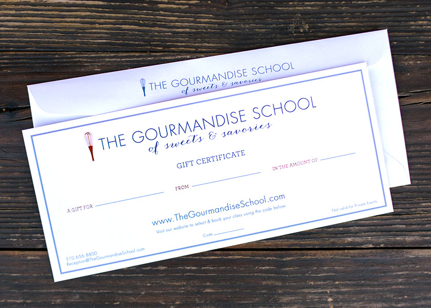 Gourmandise School Gift Certificate